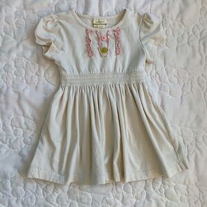 Matilda Jane Cream Dress with Pink and Green Accents